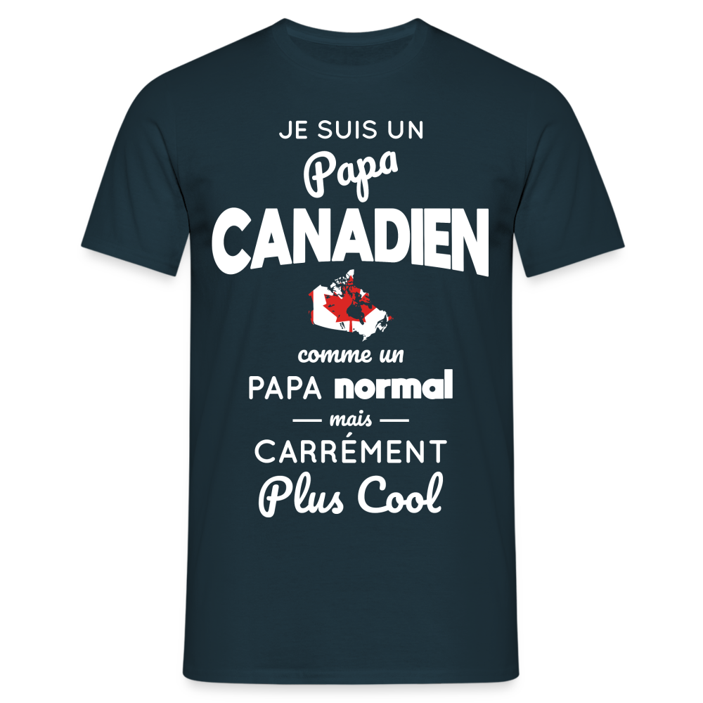 T-shirt Homme - Papa Canadien Plus Cool - marine