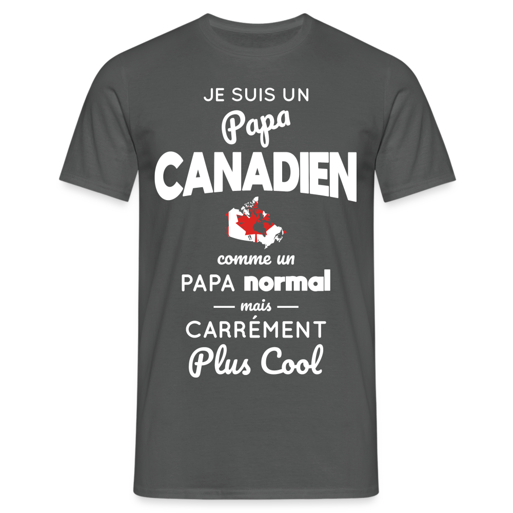 T-shirt Homme - Papa Canadien Plus Cool - charbon