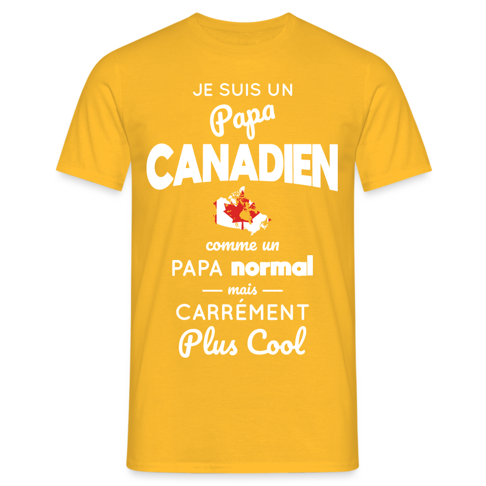 T-shirt Homme - Papa Canadien Plus Cool - jaune