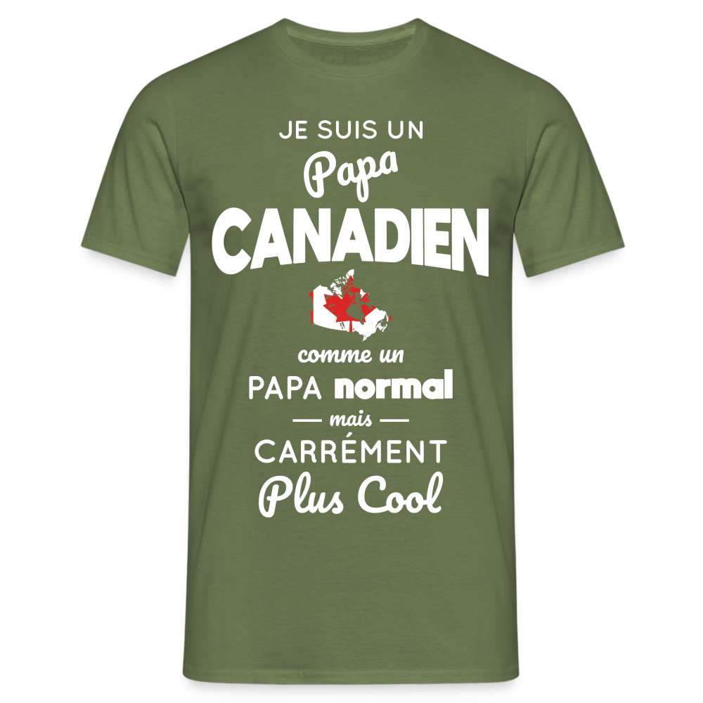 T-shirt Homme - Papa Canadien Plus Cool - vert militaire