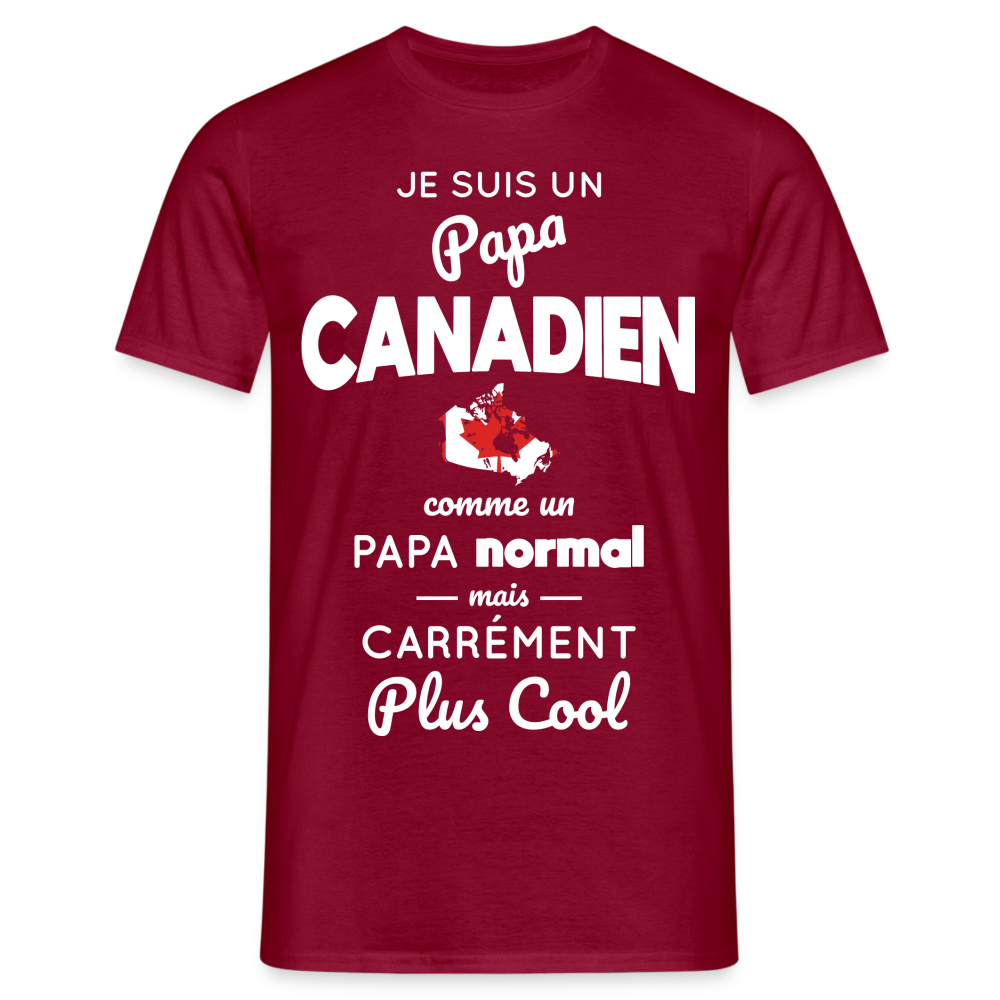 T-shirt Homme - Papa Canadien Plus Cool - rouge brique