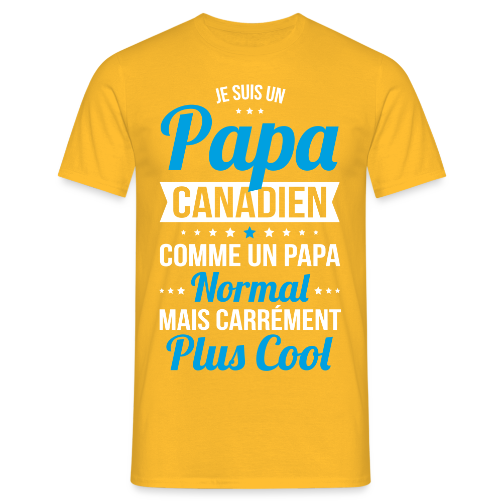 T-shirt Homme - Papa Canadien Plus Cool - jaune