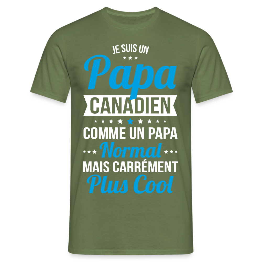 T-shirt Homme - Papa Canadien Plus Cool - vert militaire