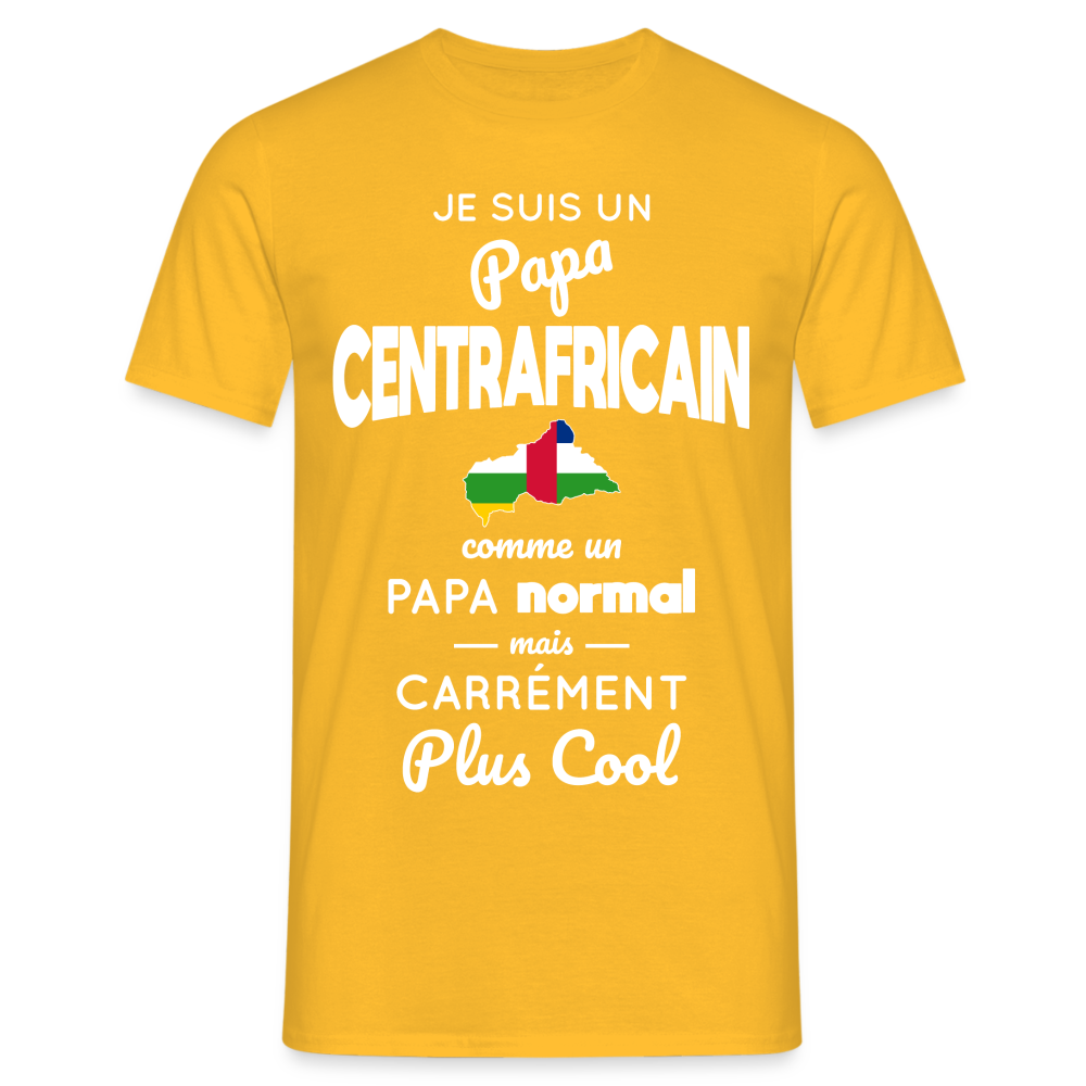 T-shirt Homme - Papa Centrafricain Plus Cool - jaune