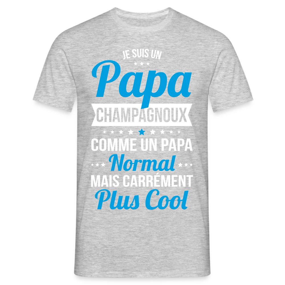 T-shirt Homme - Papa Champagnoux Plus Cool - gris chiné