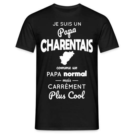 T-shirt Homme - Papa Charentais Plus Cool - noir