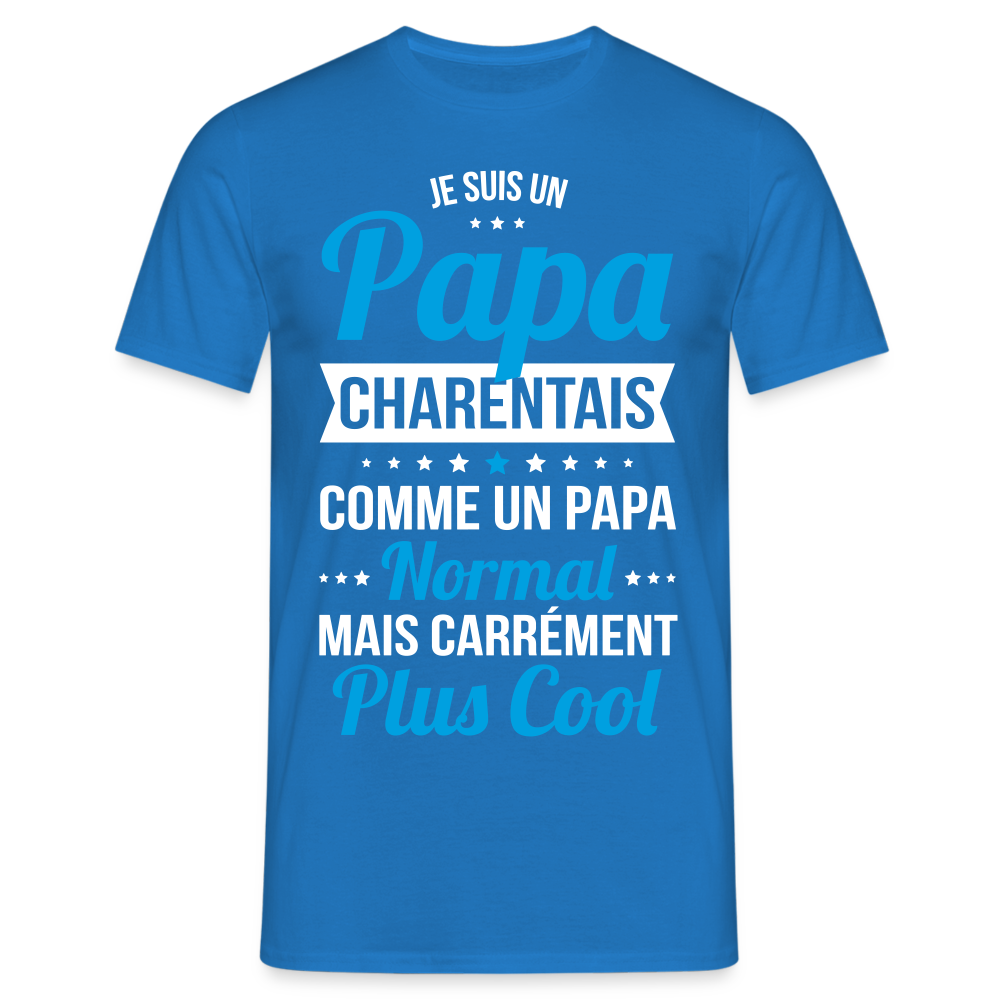 T-shirt Homme - Papa Charentais Plus Cool - bleu royal