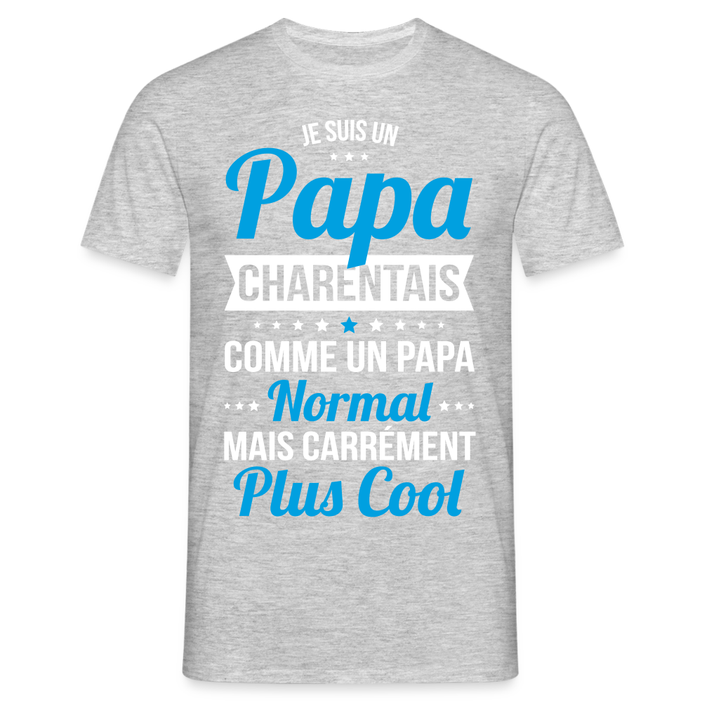 T-shirt Homme - Papa Charentais Plus Cool - gris chiné