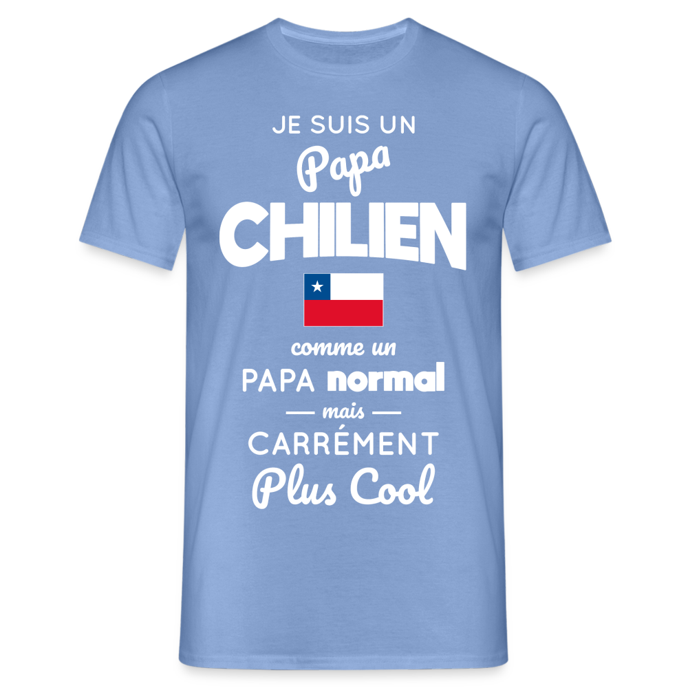 T-shirt Homme - Papa Chilien Plus Cool - carolina blue