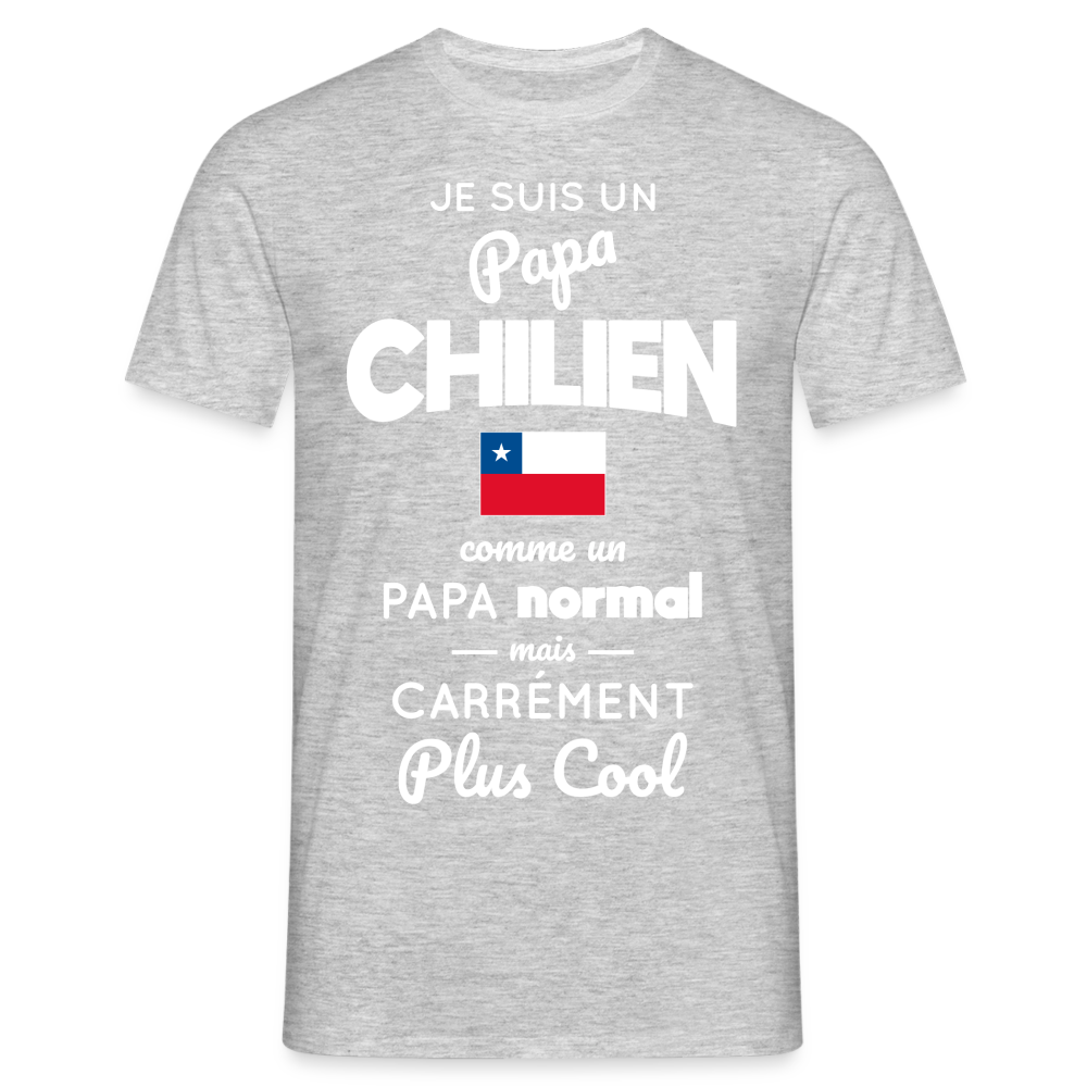 T-shirt Homme - Papa Chilien Plus Cool - gris chiné