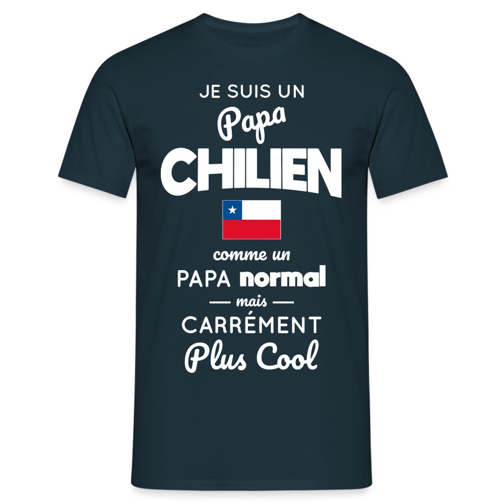 T-shirt Homme - Papa Chilien Plus Cool - marine