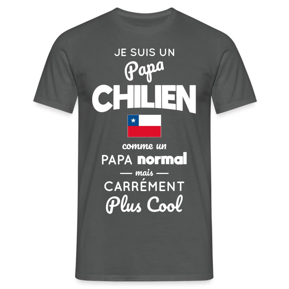 T-shirt Homme - Papa Chilien Plus Cool - charbon