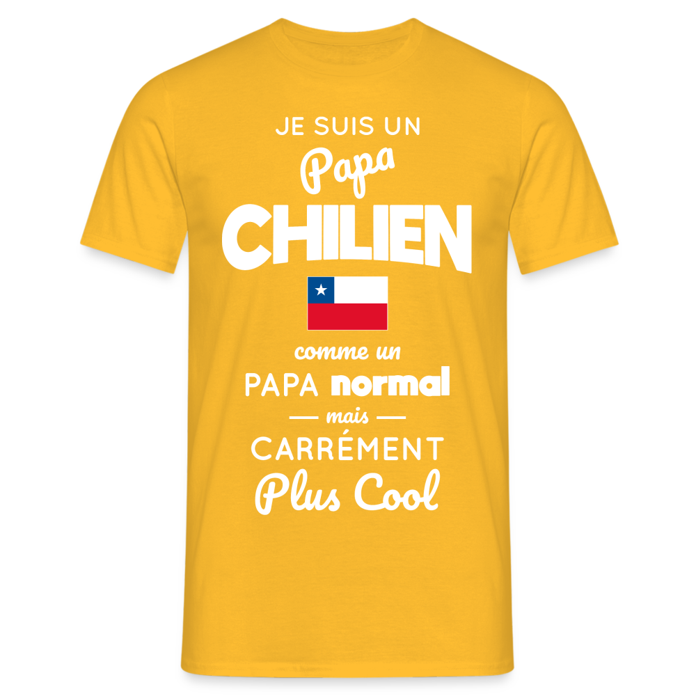 T-shirt Homme - Papa Chilien Plus Cool - jaune