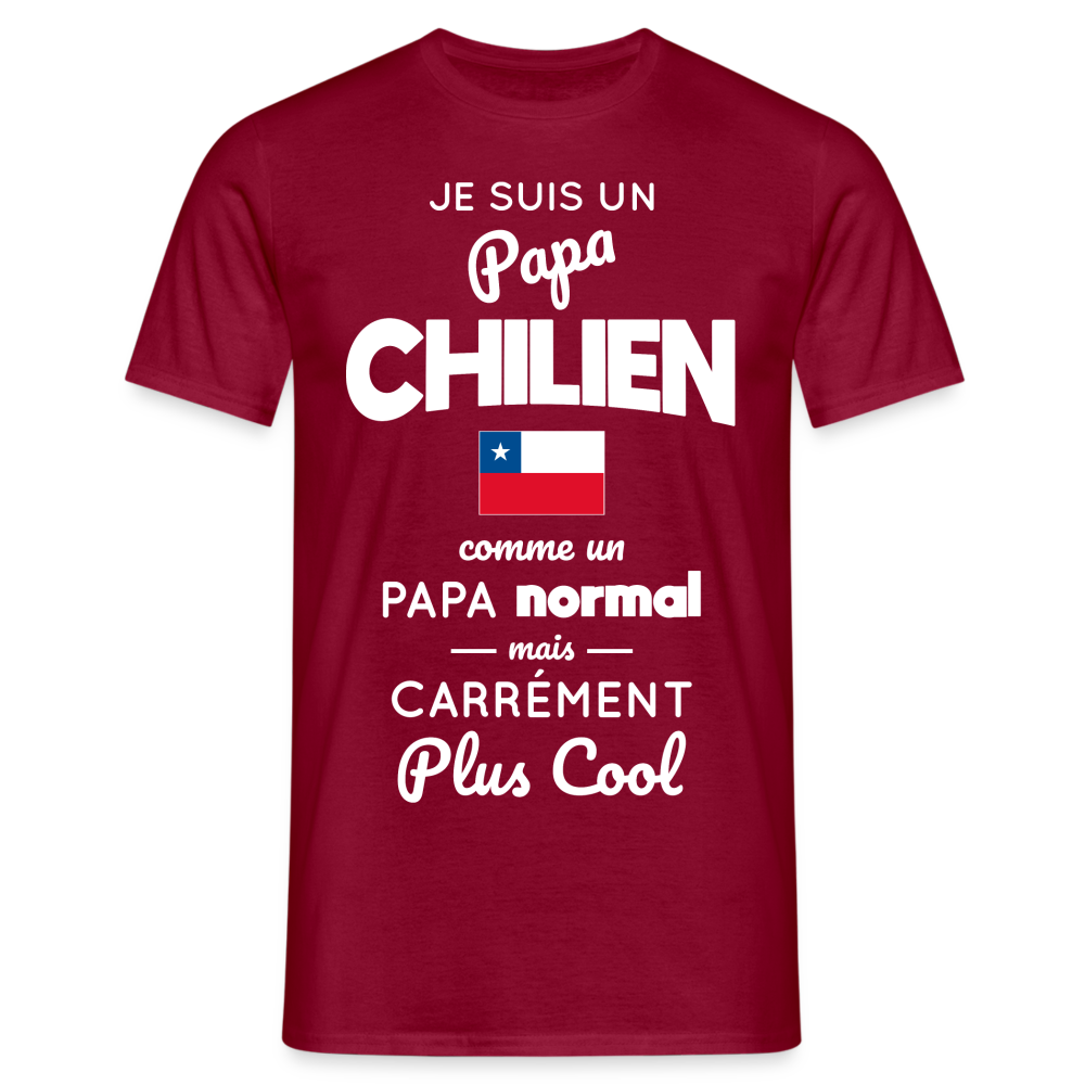 T-shirt Homme - Papa Chilien Plus Cool - rouge brique