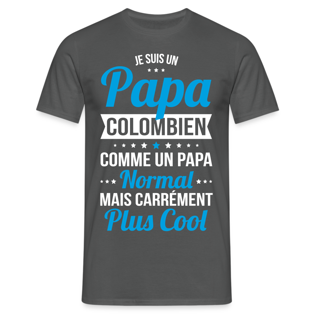 T-shirt Homme - Papa Colombien Plus Cool - charbon