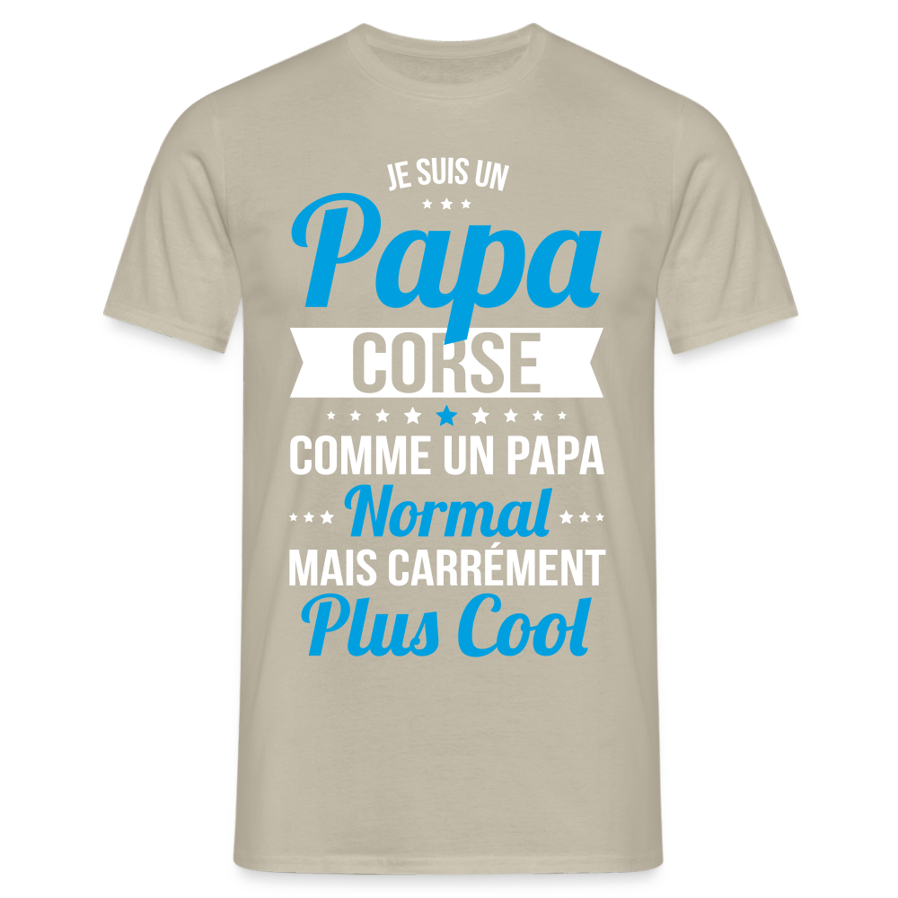 T-shirt Homme - Papa Corse Plus Cool - beige sable