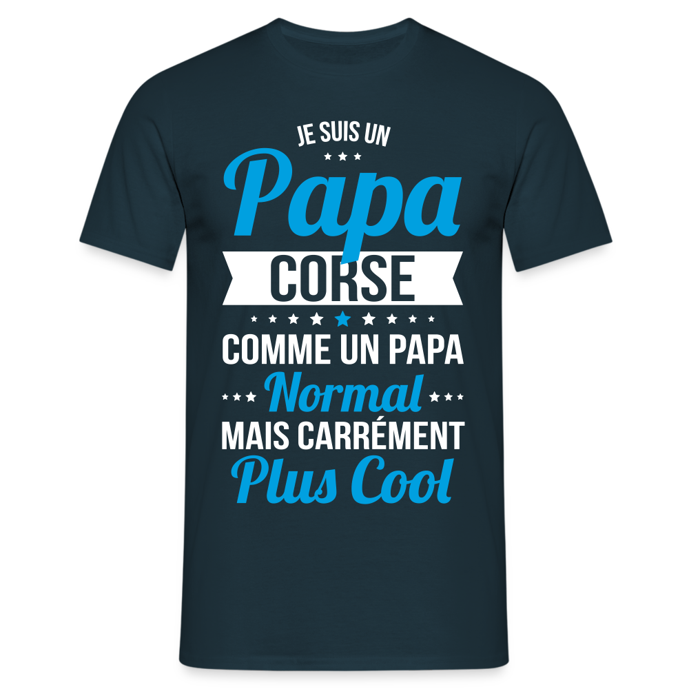 T-shirt Homme - Papa Corse Plus Cool - marine