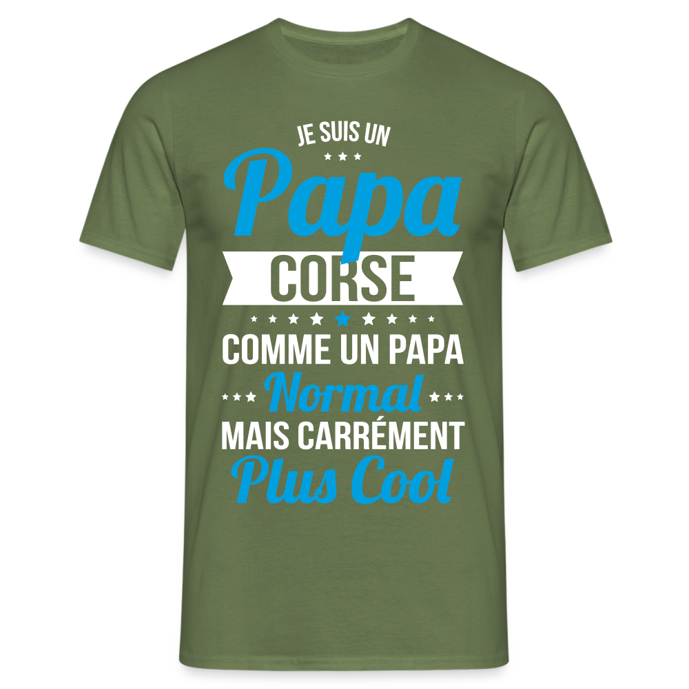 T-shirt Homme - Papa Corse Plus Cool - vert militaire