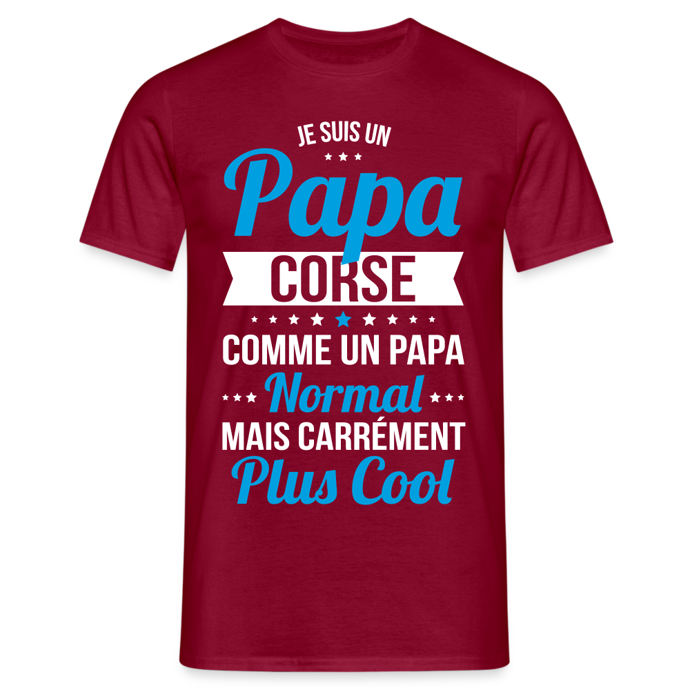 T-shirt Homme - Papa Corse Plus Cool - rouge brique