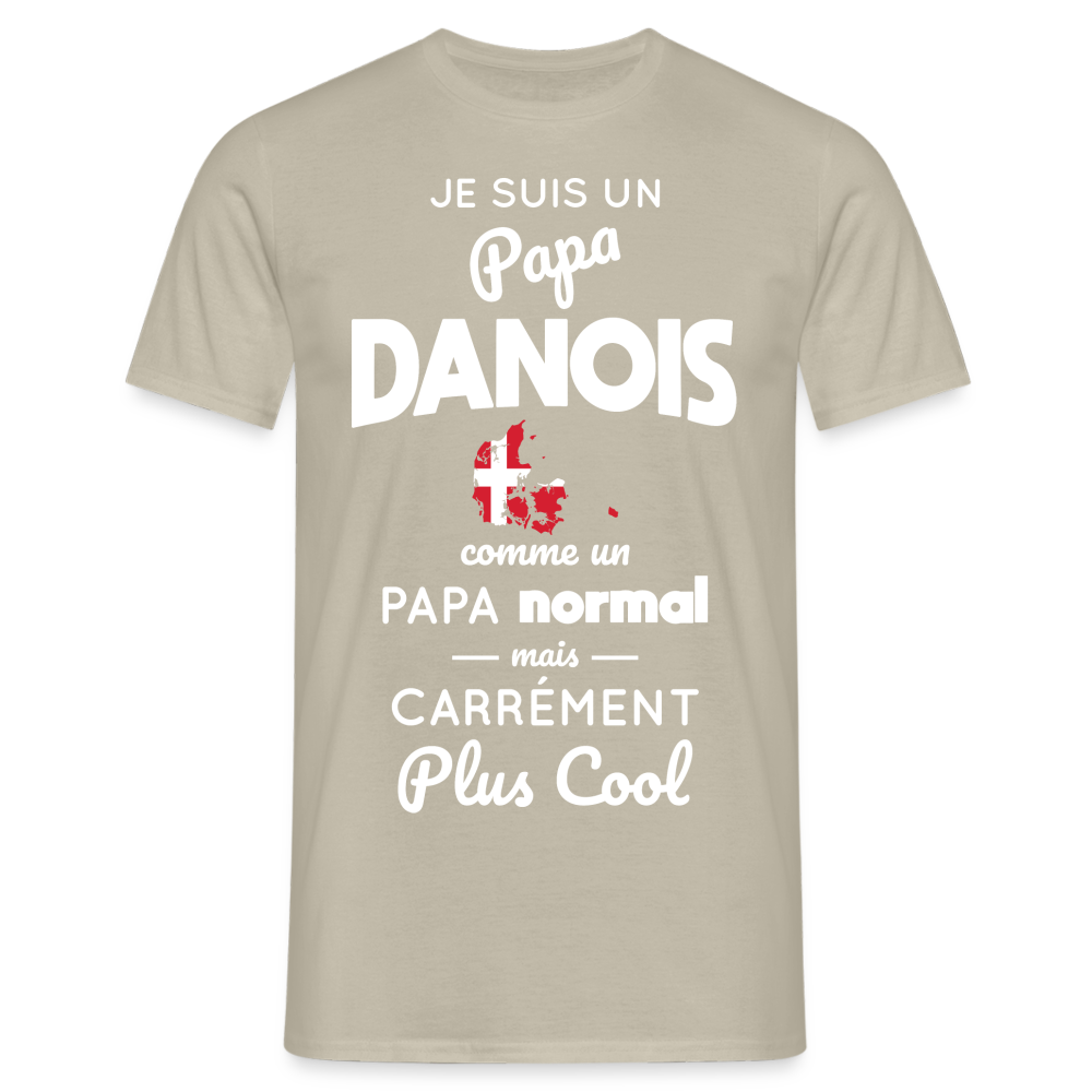 T-shirt Homme - Papa Danois Plus Cool - beige sable