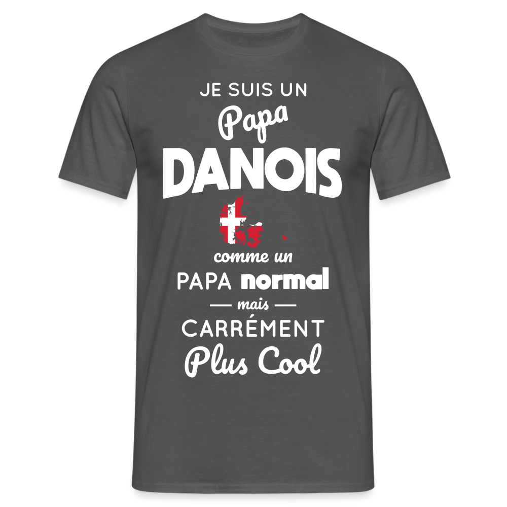 T-shirt Homme - Papa Danois Plus Cool - charbon