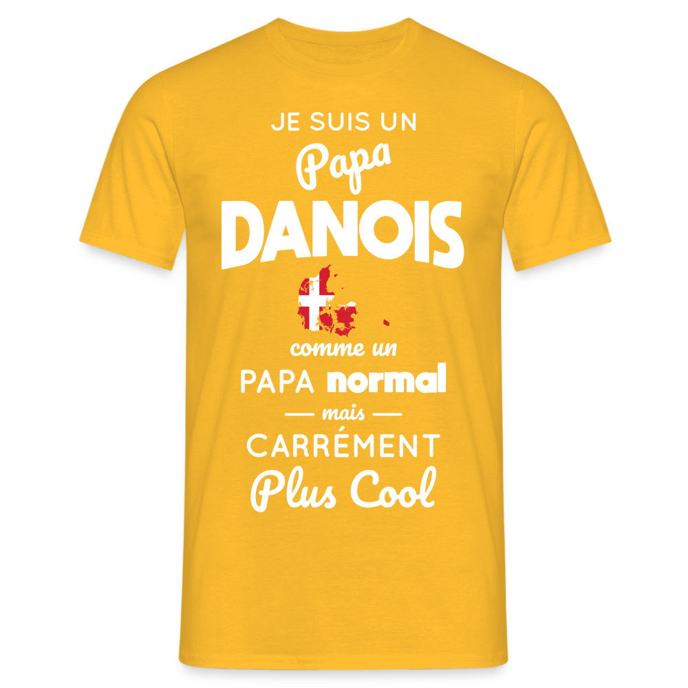 T-shirt Homme - Papa Danois Plus Cool - jaune