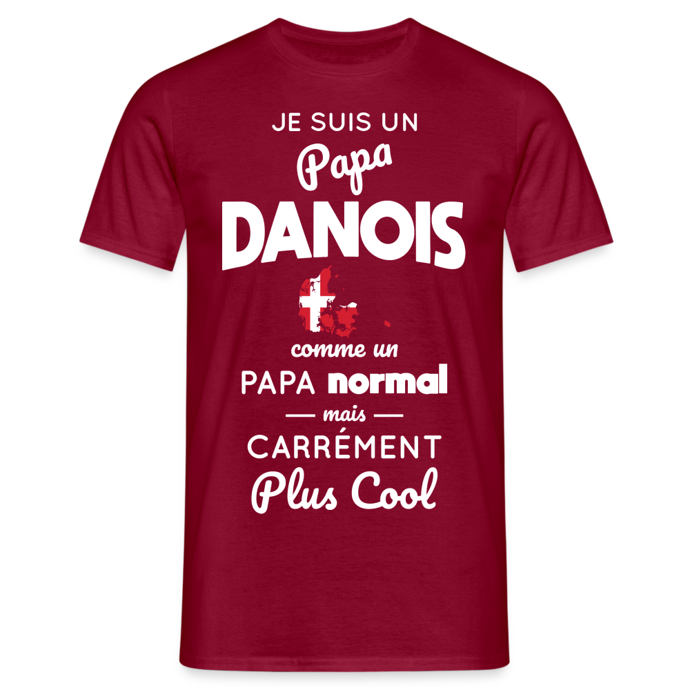 T-shirt Homme - Papa Danois Plus Cool - rouge brique