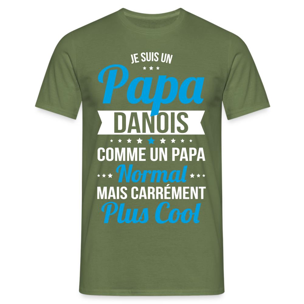 T-shirt Homme - Papa Danois Plus Cool - vert militaire