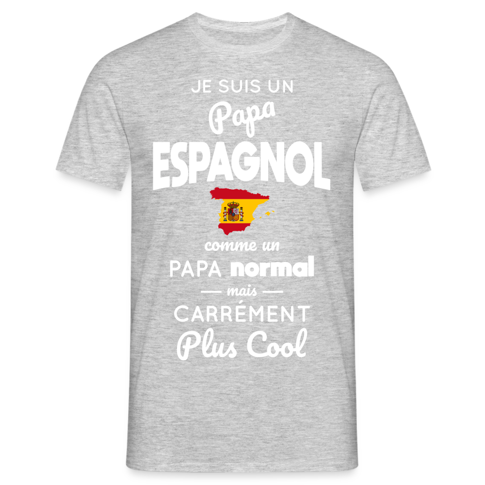 T-shirt Homme - Papa Espagnol Plus Cool - gris chiné