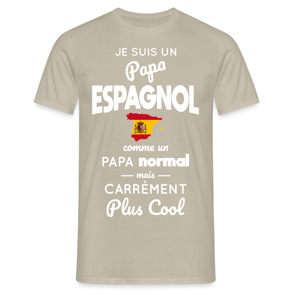 T-shirt Homme - Papa Espagnol Plus Cool - beige sable