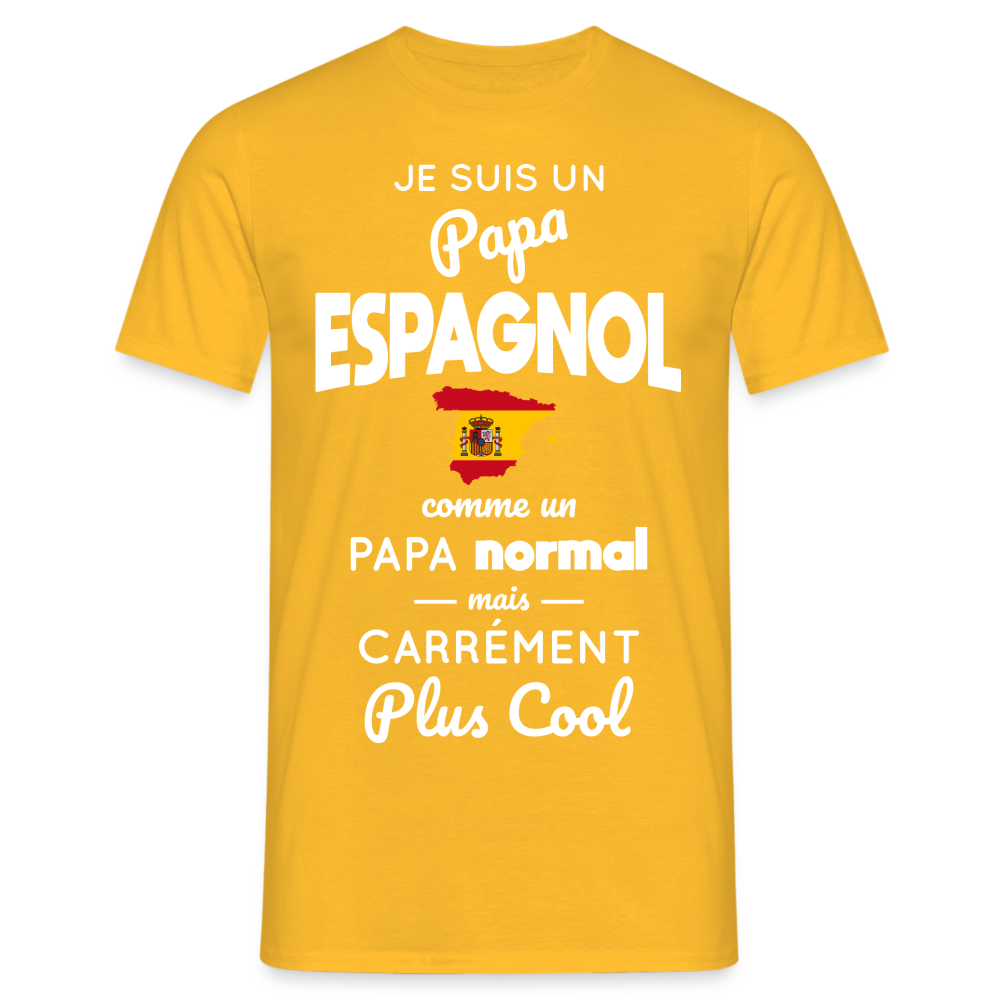 T-shirt Homme - Papa Espagnol Plus Cool - jaune