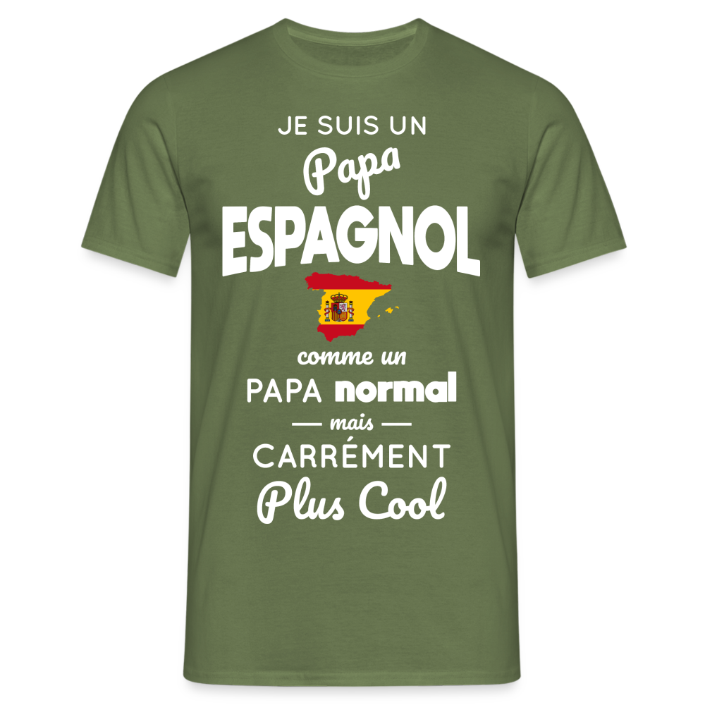 T-shirt Homme - Papa Espagnol Plus Cool - vert militaire