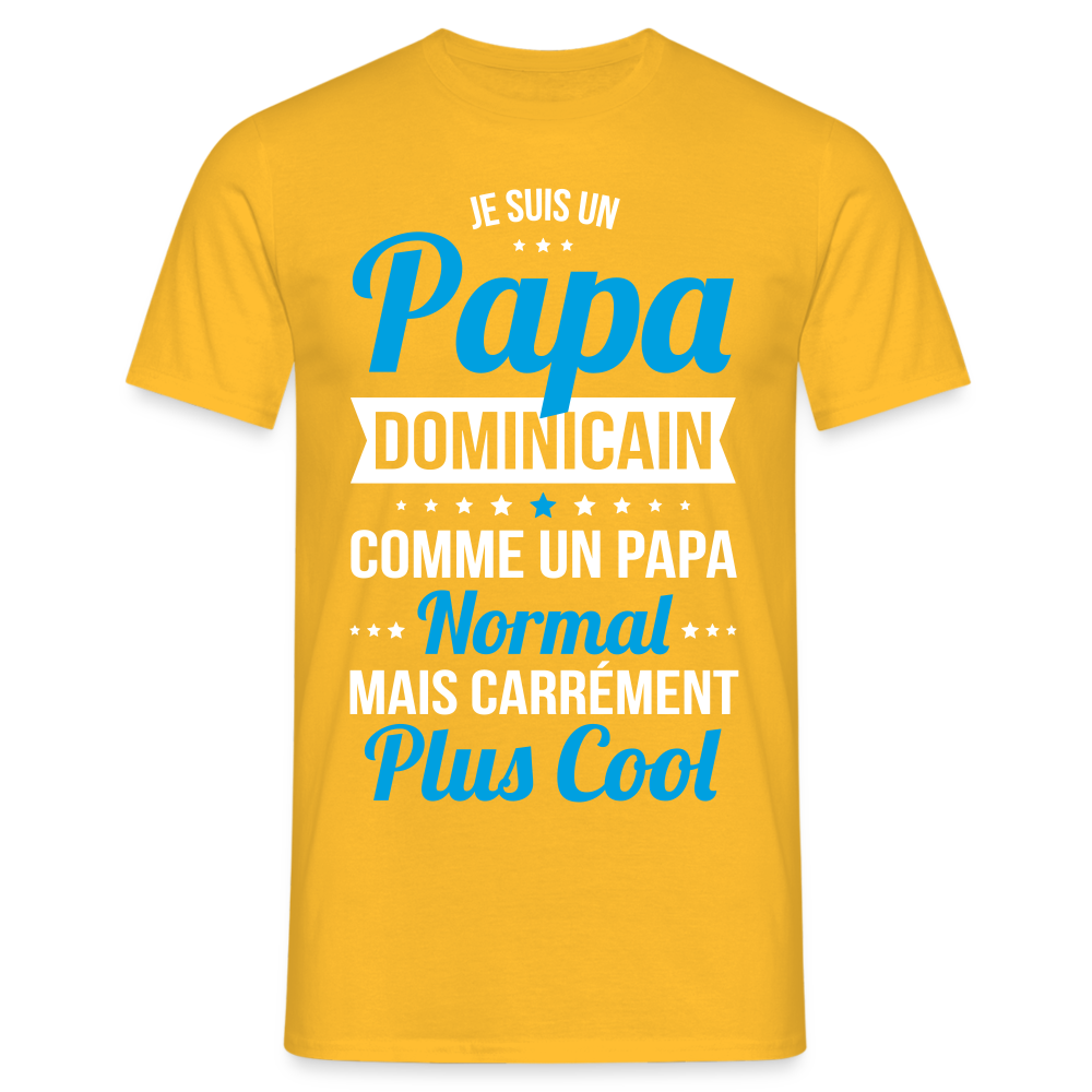 T-shirt Homme - Papa Dominicain Plus Cool - jaune