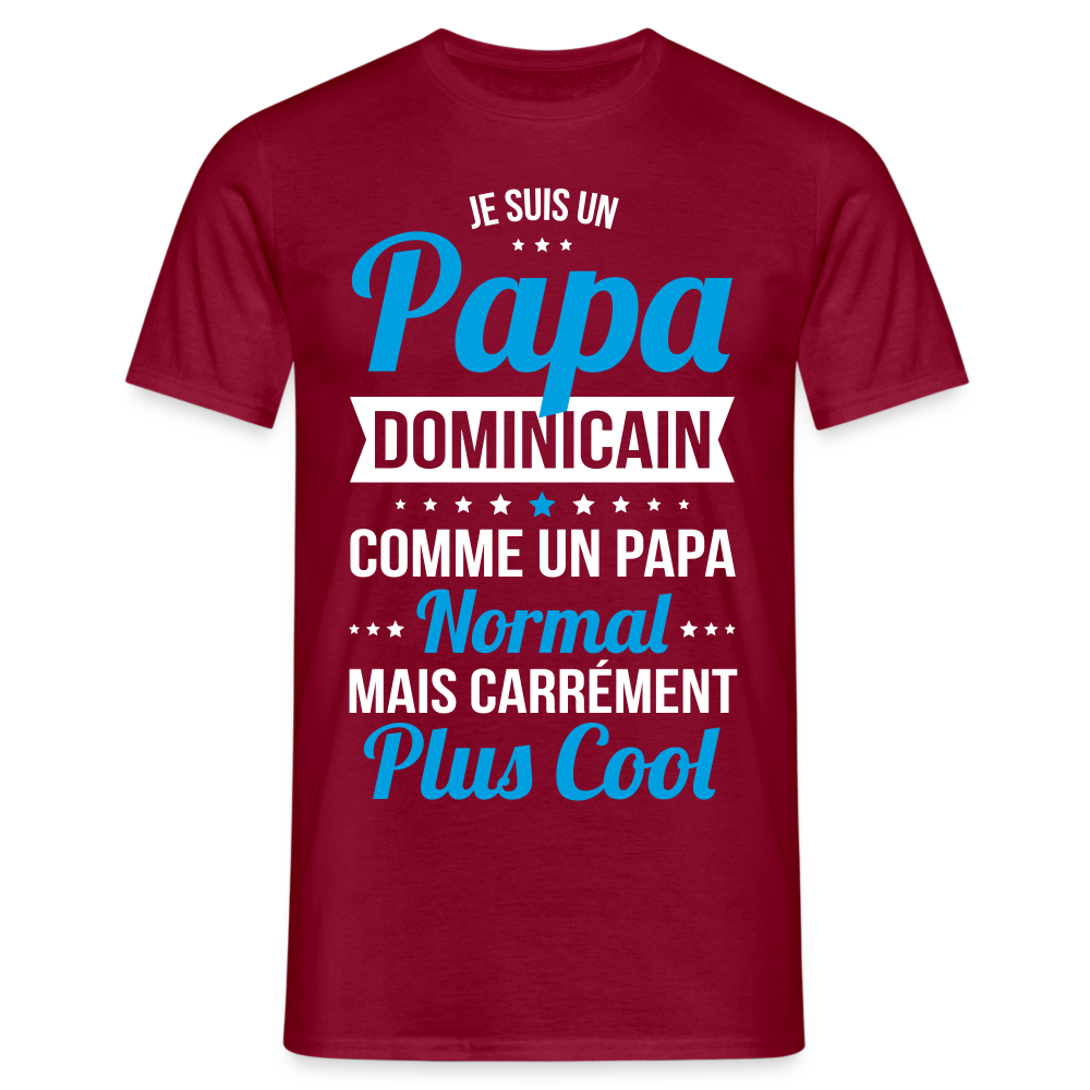 T-shirt Homme - Papa Dominicain Plus Cool - rouge brique