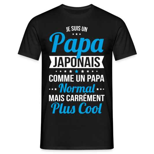 T-shirt Homme - Papa Japonais Plus Cool - noir