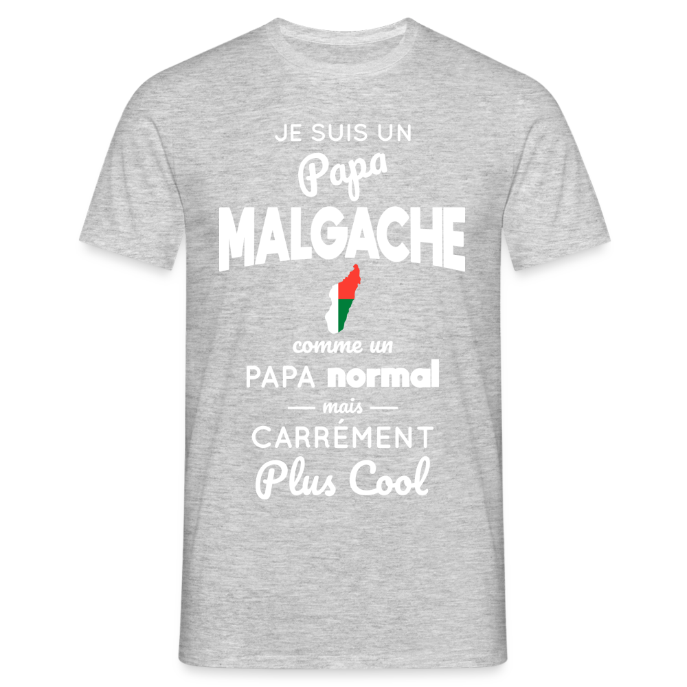 T-shirt Homme - Papa Malgache Plus Cool - gris chiné