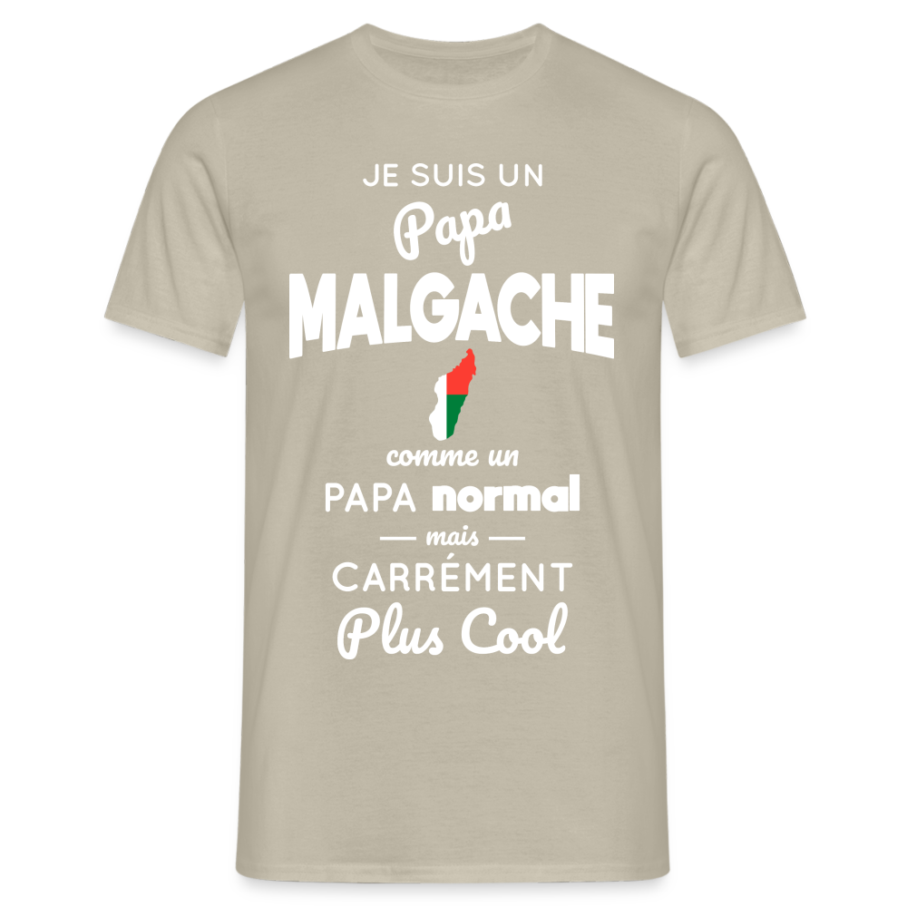 T-shirt Homme - Papa Malgache Plus Cool - beige sable