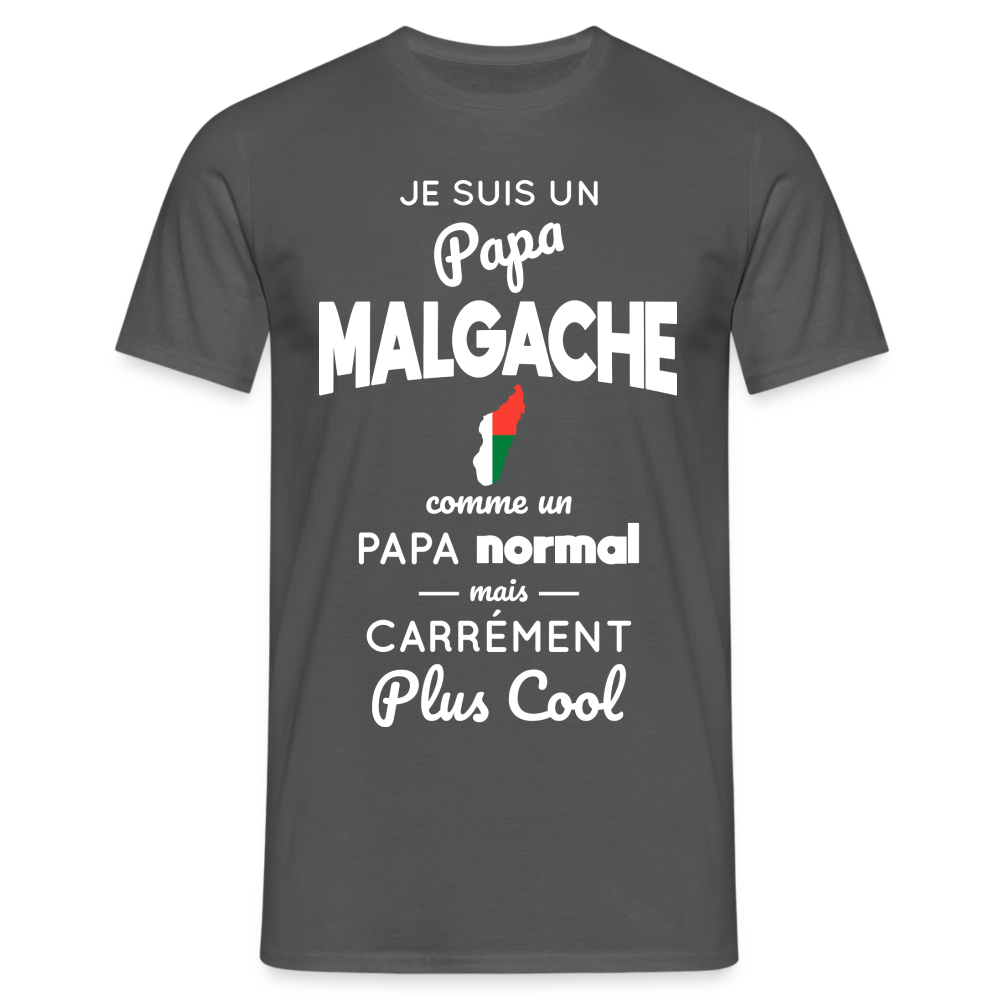 T-shirt Homme - Papa Malgache Plus Cool - charbon