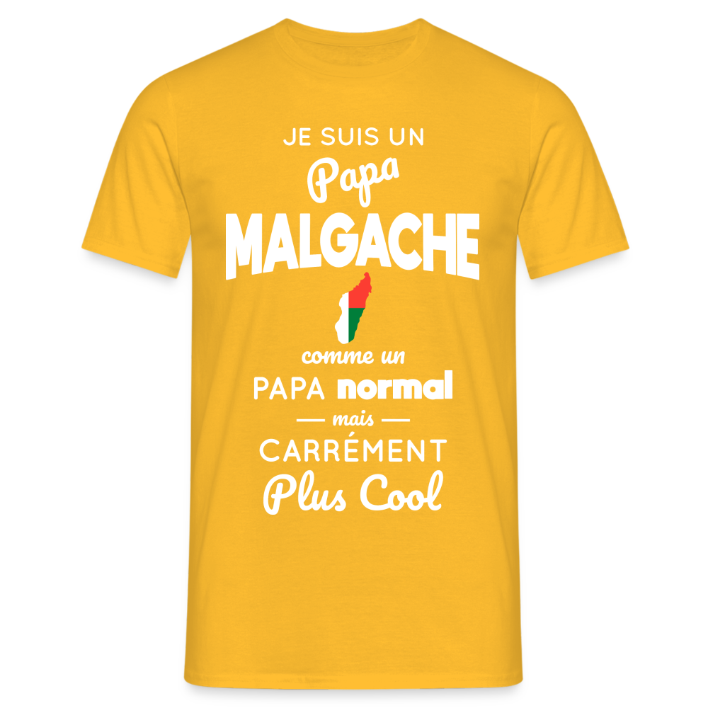 T-shirt Homme - Papa Malgache Plus Cool - jaune