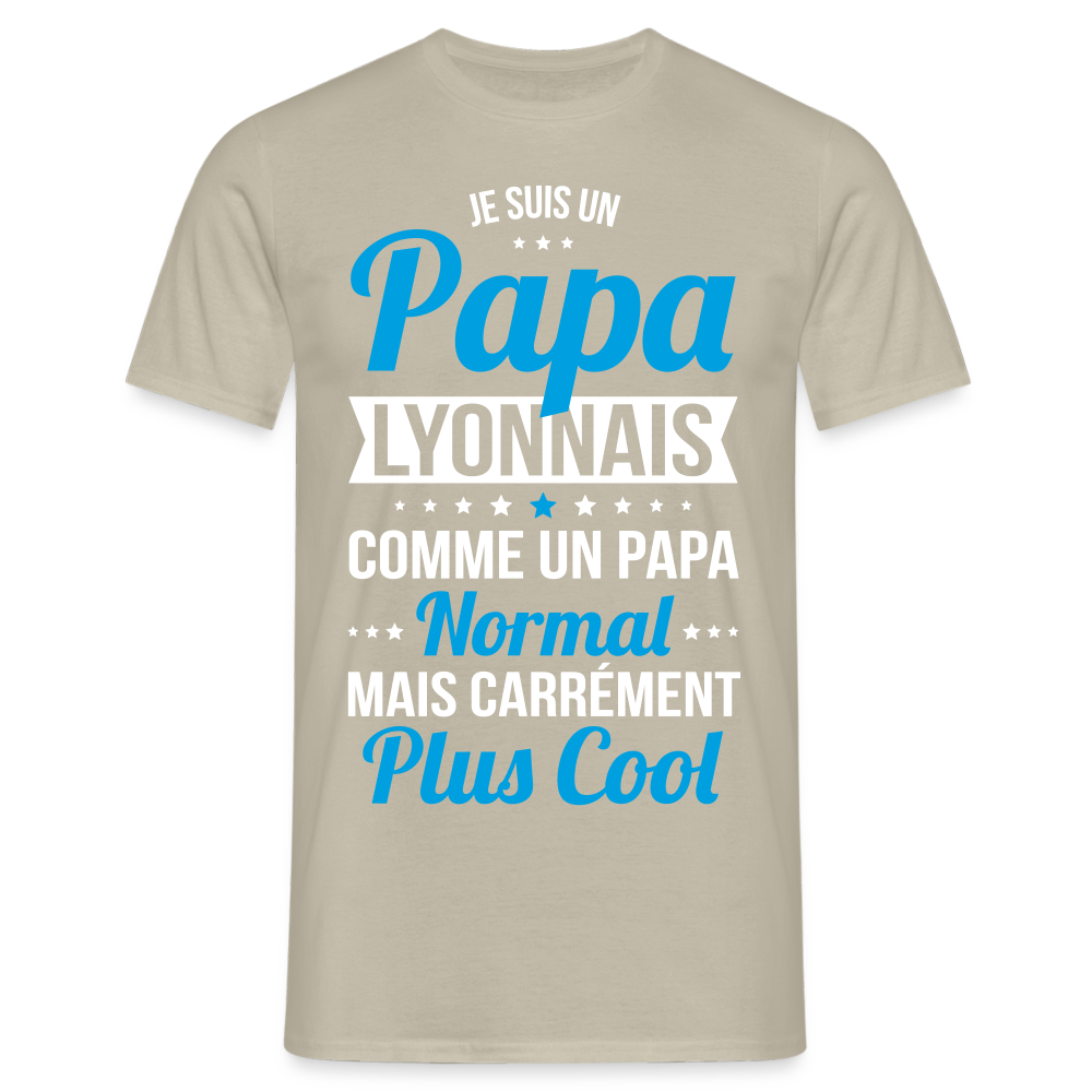 T-shirt Homme - Papa Lyonnais Plus Cool - beige sable