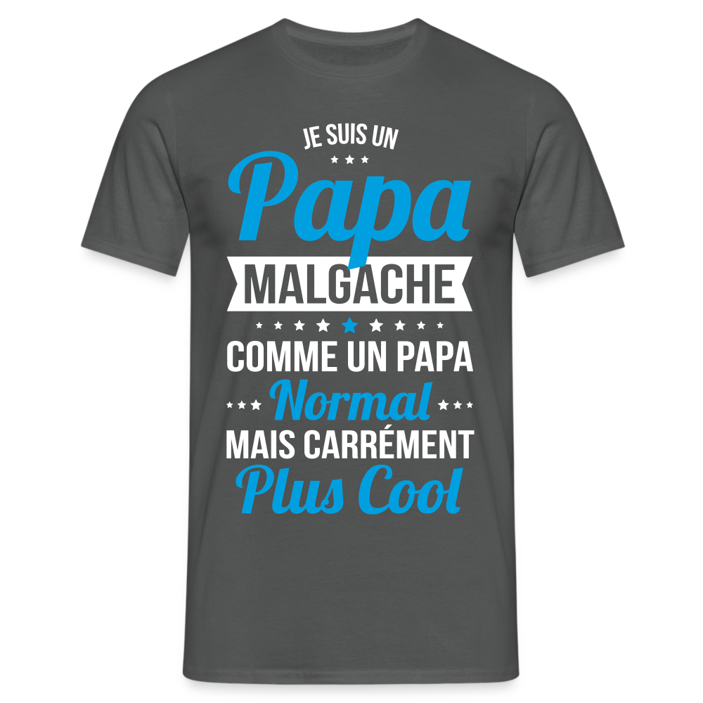 T-shirt Homme - Papa Malgache Plus Cool - charbon