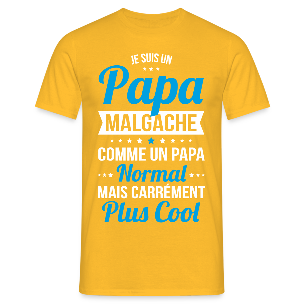 T-shirt Homme - Papa Malgache Plus Cool - jaune