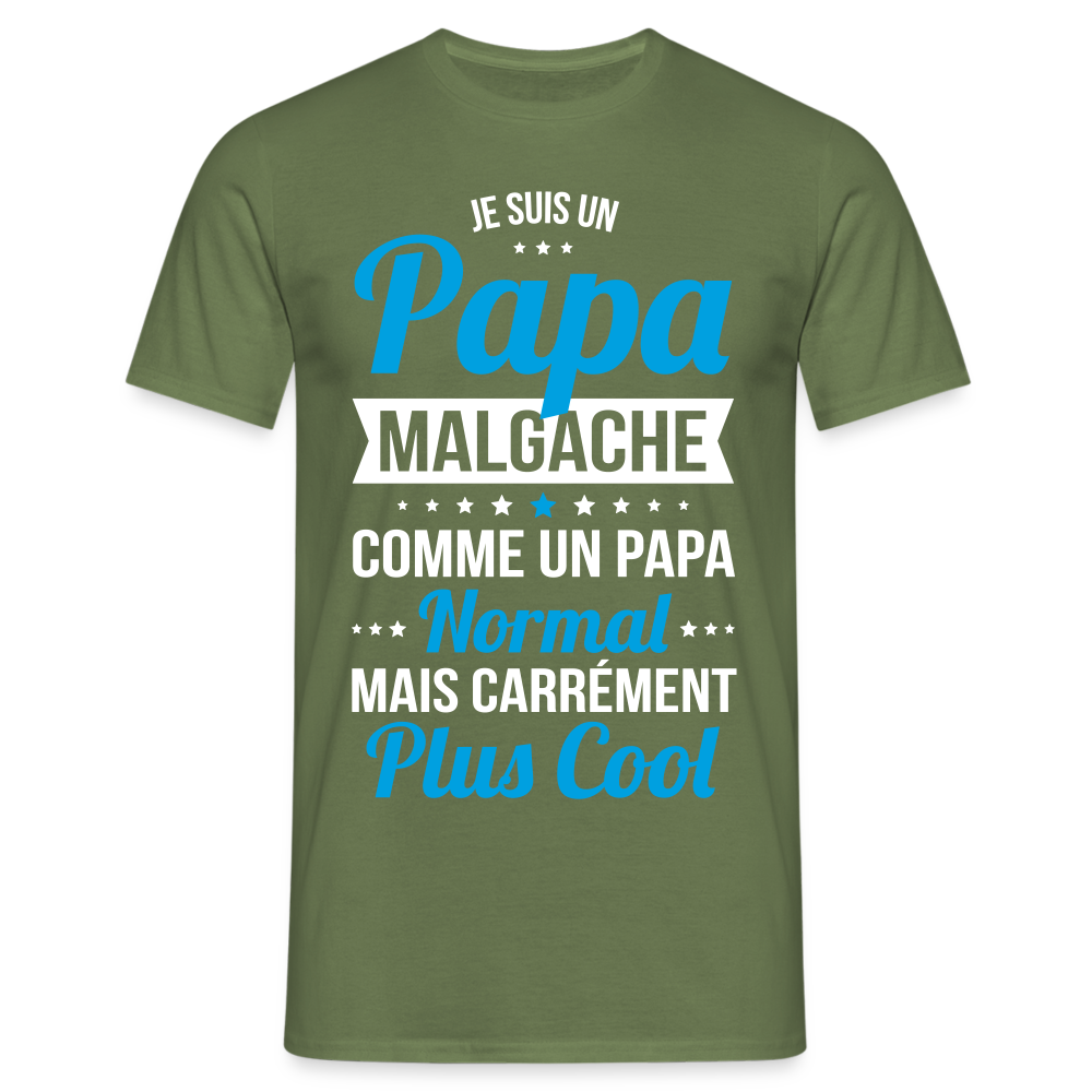 T-shirt Homme - Papa Malgache Plus Cool - vert militaire