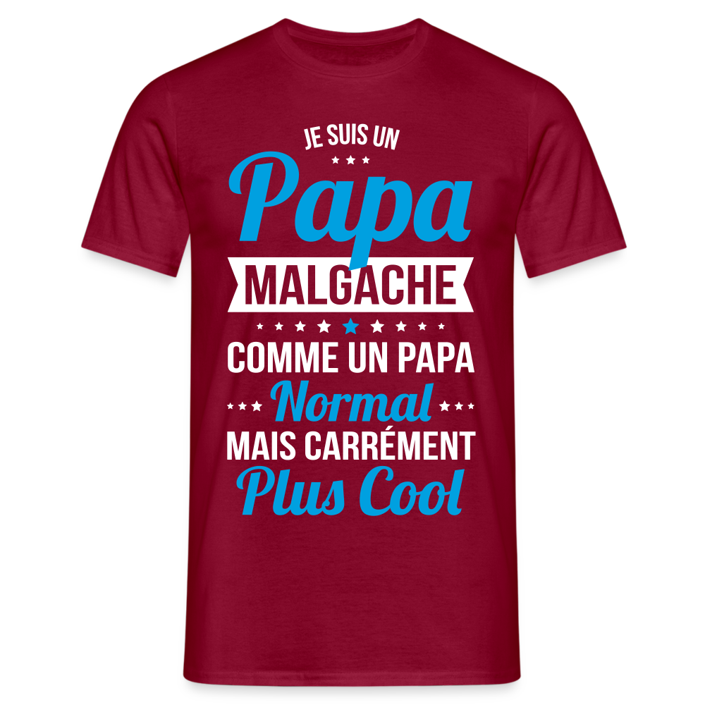 T-shirt Homme - Papa Malgache Plus Cool - rouge brique