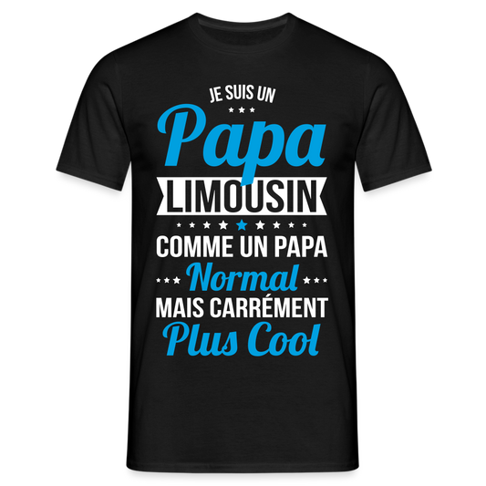 T-shirt Homme - Papa Limousin Plus Cool - noir