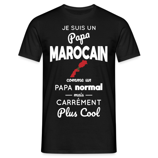 T-shirt Homme - Papa Marocain Plus Cool - noir