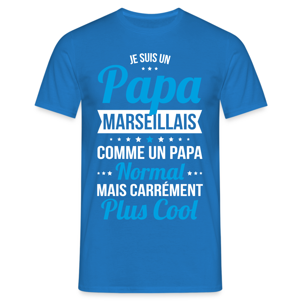 T-shirt Homme - Papa Marseillais Plus Cool - bleu royal