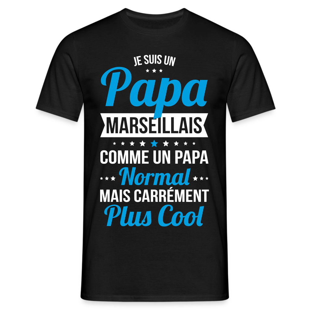 T-shirt Homme - Papa Marseillais Plus Cool - noir