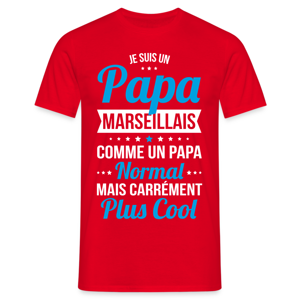 T-shirt Homme - Papa Marseillais Plus Cool - rouge