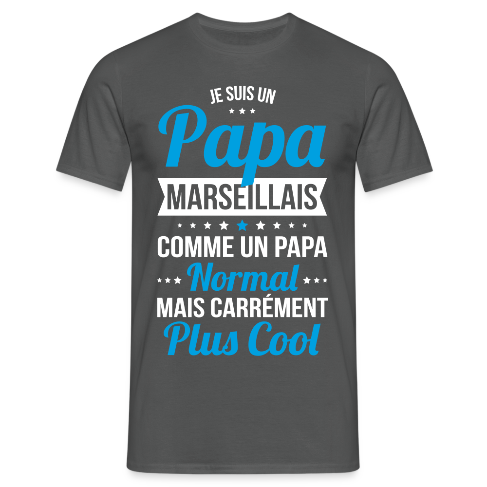 T-shirt Homme - Papa Marseillais Plus Cool - charbon